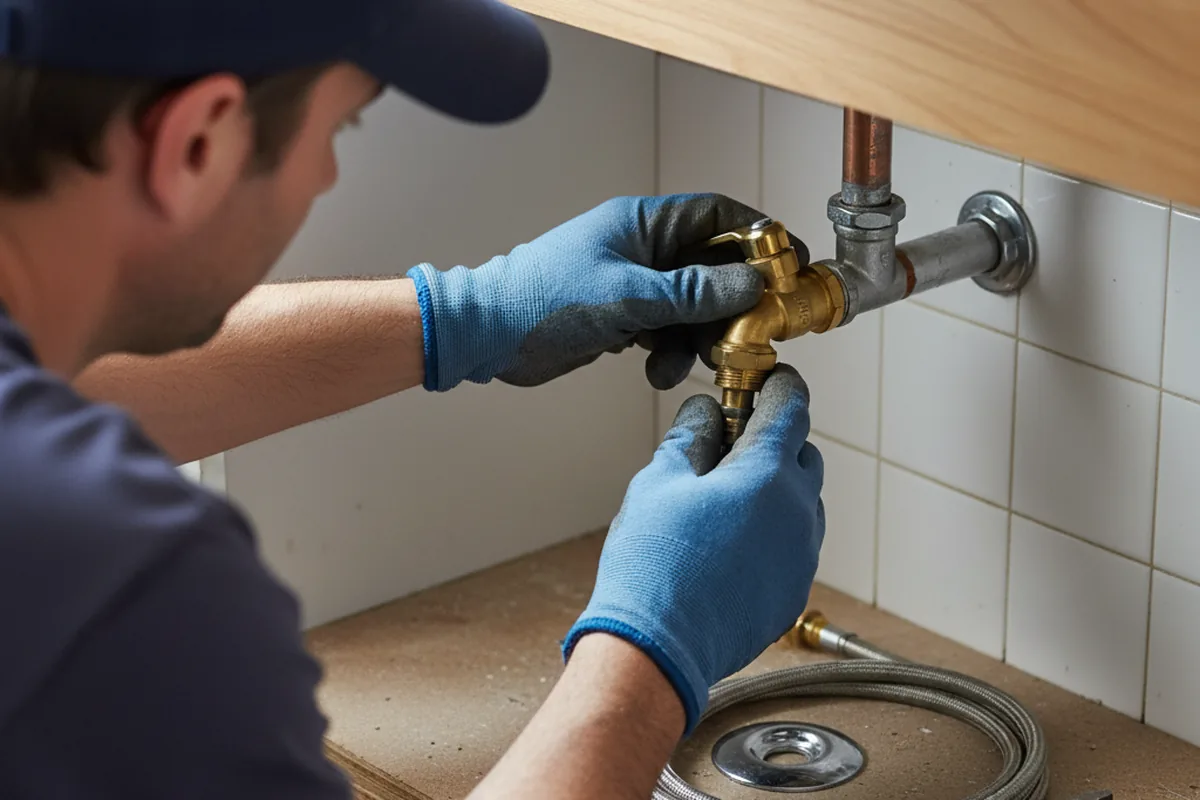 Shutoff valve and fitting work during Emergency Plumbing in Metamora